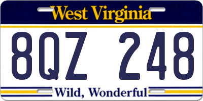 WV license plate 8QZ248