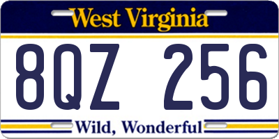 WV license plate 8QZ256