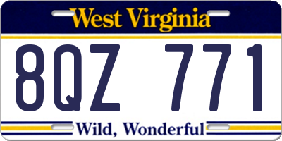 WV license plate 8QZ771