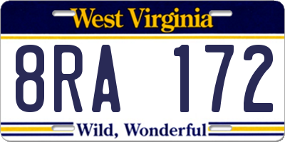 WV license plate 8RA172