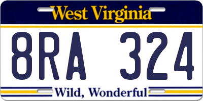 WV license plate 8RA324