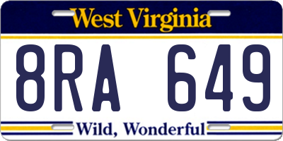 WV license plate 8RA649