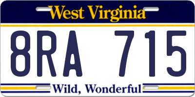 WV license plate 8RA715