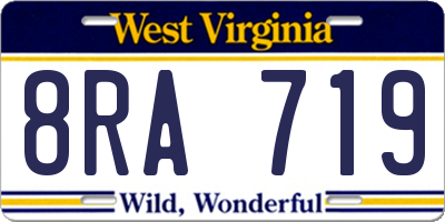 WV license plate 8RA719