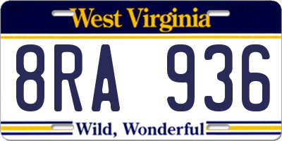 WV license plate 8RA936