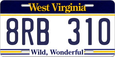 WV license plate 8RB310