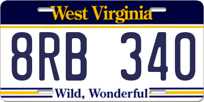 WV license plate 8RB340