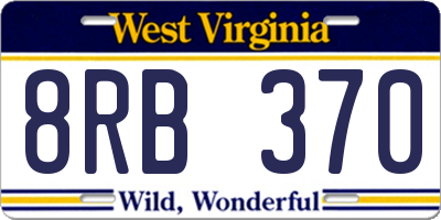 WV license plate 8RB370