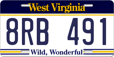 WV license plate 8RB491