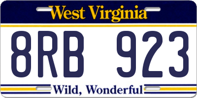 WV license plate 8RB923