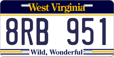 WV license plate 8RB951