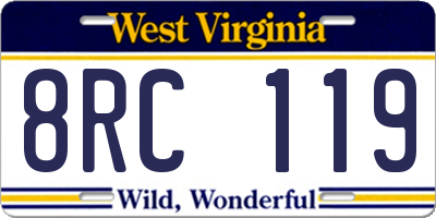 WV license plate 8RC119