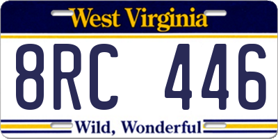 WV license plate 8RC446