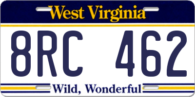 WV license plate 8RC462