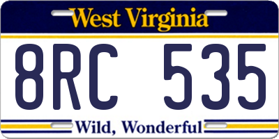 WV license plate 8RC535
