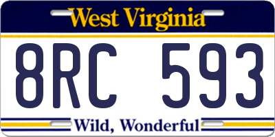 WV license plate 8RC593