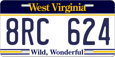 WV license plate 8RC624