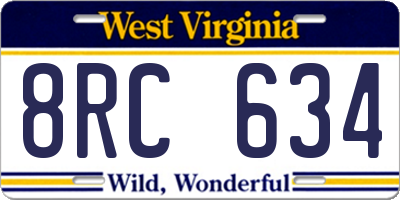 WV license plate 8RC634