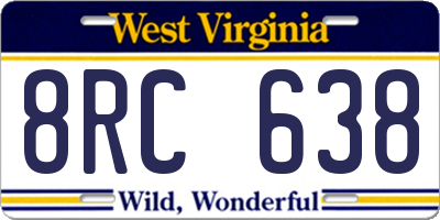 WV license plate 8RC638