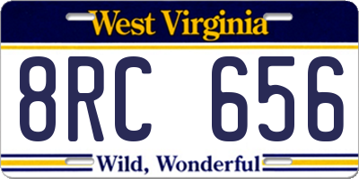 WV license plate 8RC656