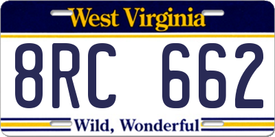 WV license plate 8RC662