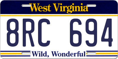 WV license plate 8RC694