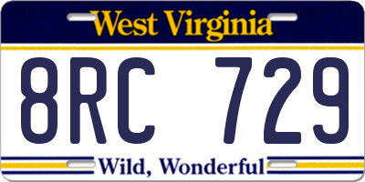 WV license plate 8RC729