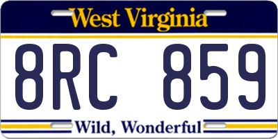 WV license plate 8RC859