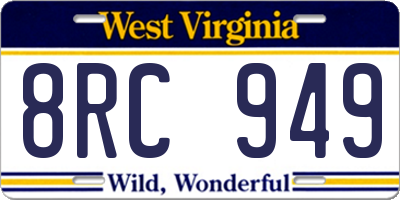 WV license plate 8RC949