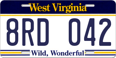 WV license plate 8RD042