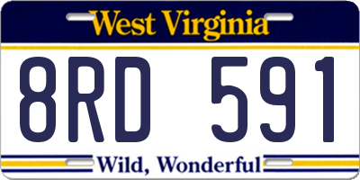 WV license plate 8RD591