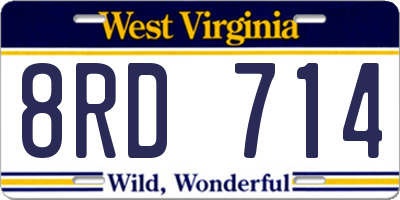 WV license plate 8RD714