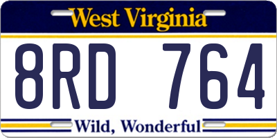 WV license plate 8RD764