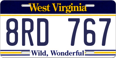 WV license plate 8RD767