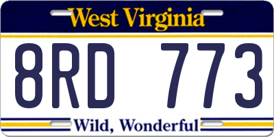 WV license plate 8RD773