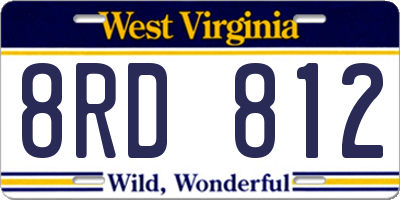 WV license plate 8RD812