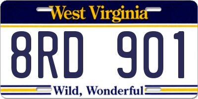 WV license plate 8RD901