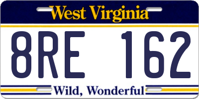 WV license plate 8RE162