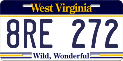 WV license plate 8RE272