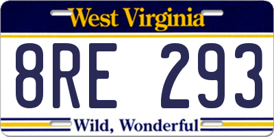 WV license plate 8RE293