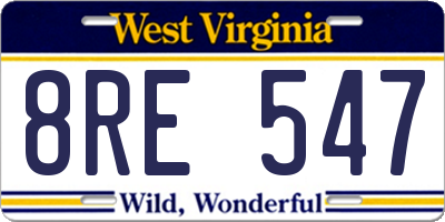 WV license plate 8RE547