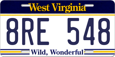 WV license plate 8RE548