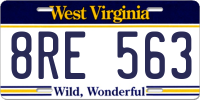 WV license plate 8RE563