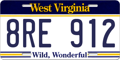 WV license plate 8RE912