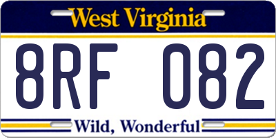 WV license plate 8RF082