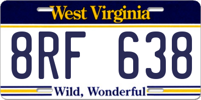 WV license plate 8RF638