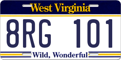 WV license plate 8RG101