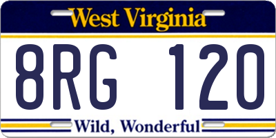 WV license plate 8RG120