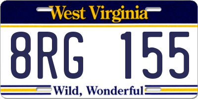 WV license plate 8RG155