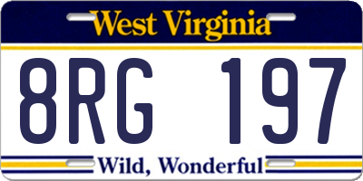 WV license plate 8RG197